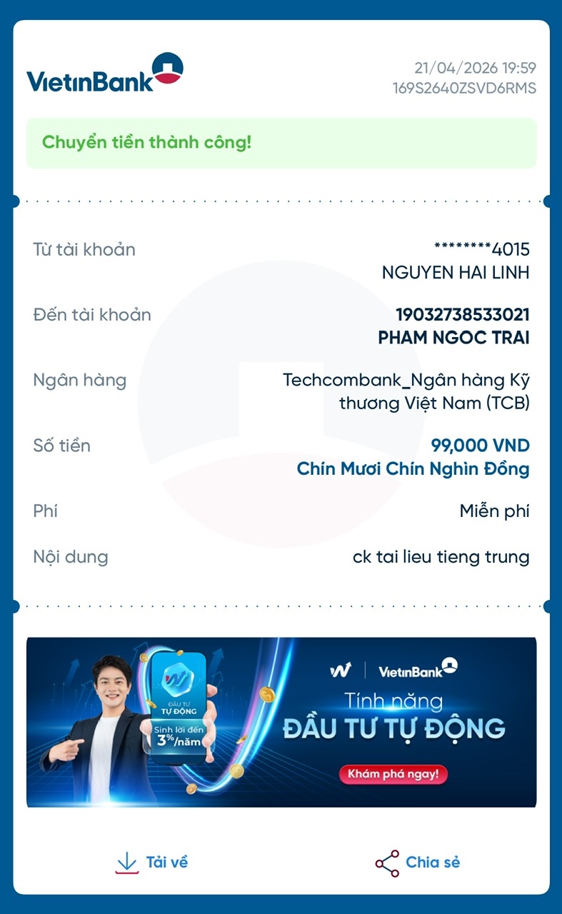 Giao dịch thành công